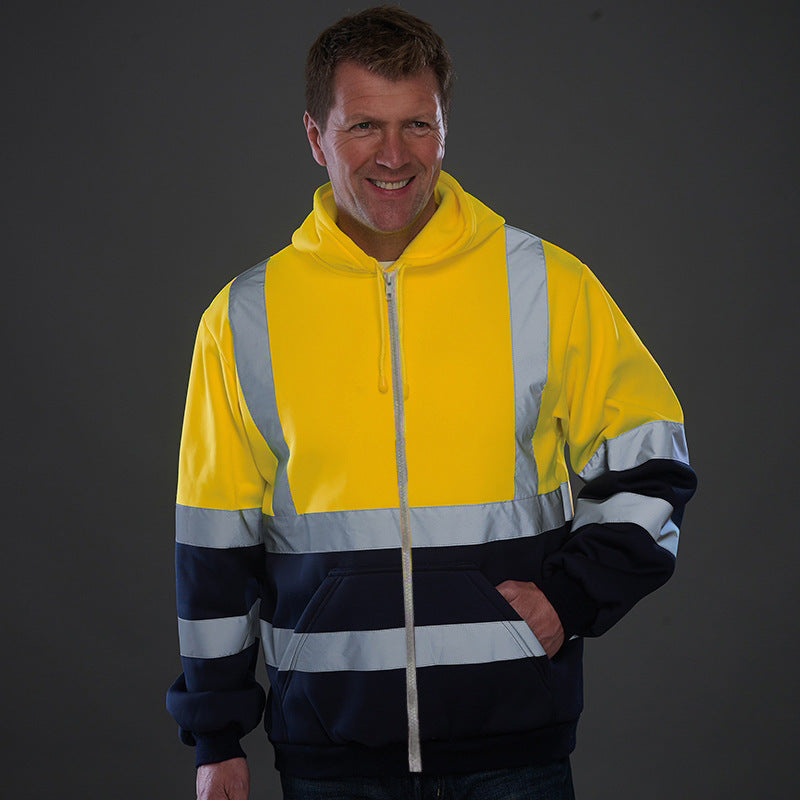 Men's Reflective Fleece Hooded Jacket
