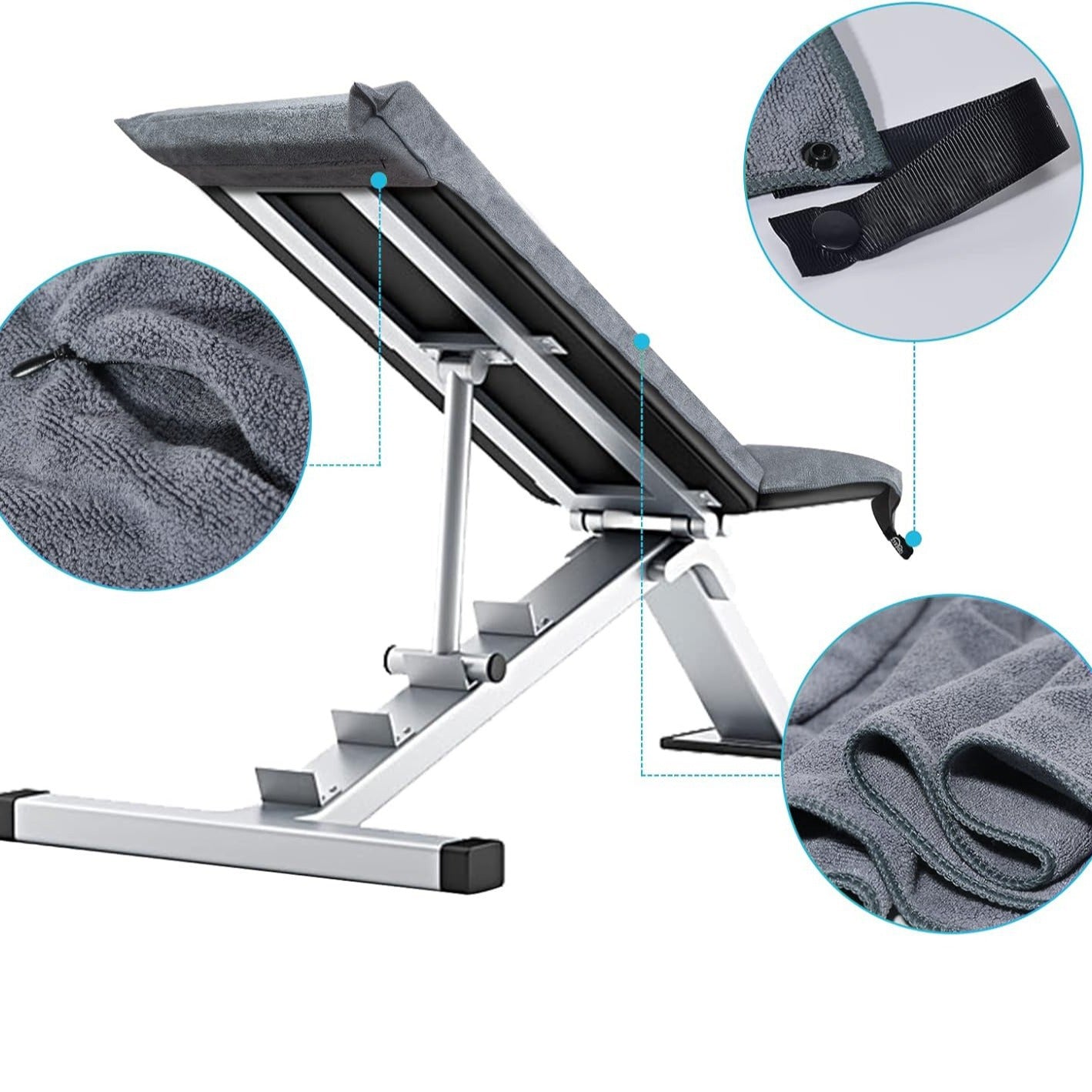 Fitness towel with zipper pocket
