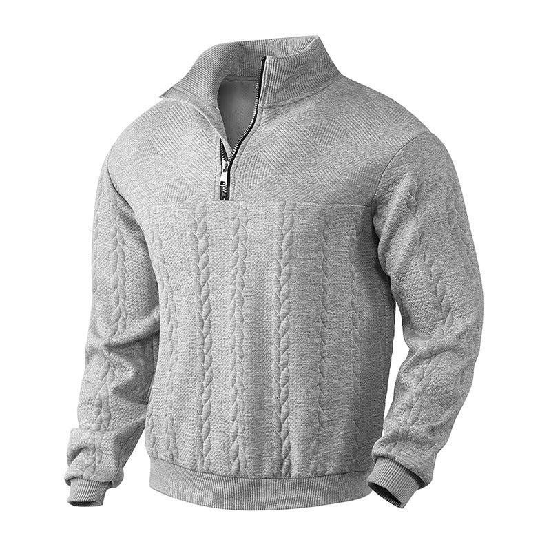 Stand-up collar zip-up hoodie