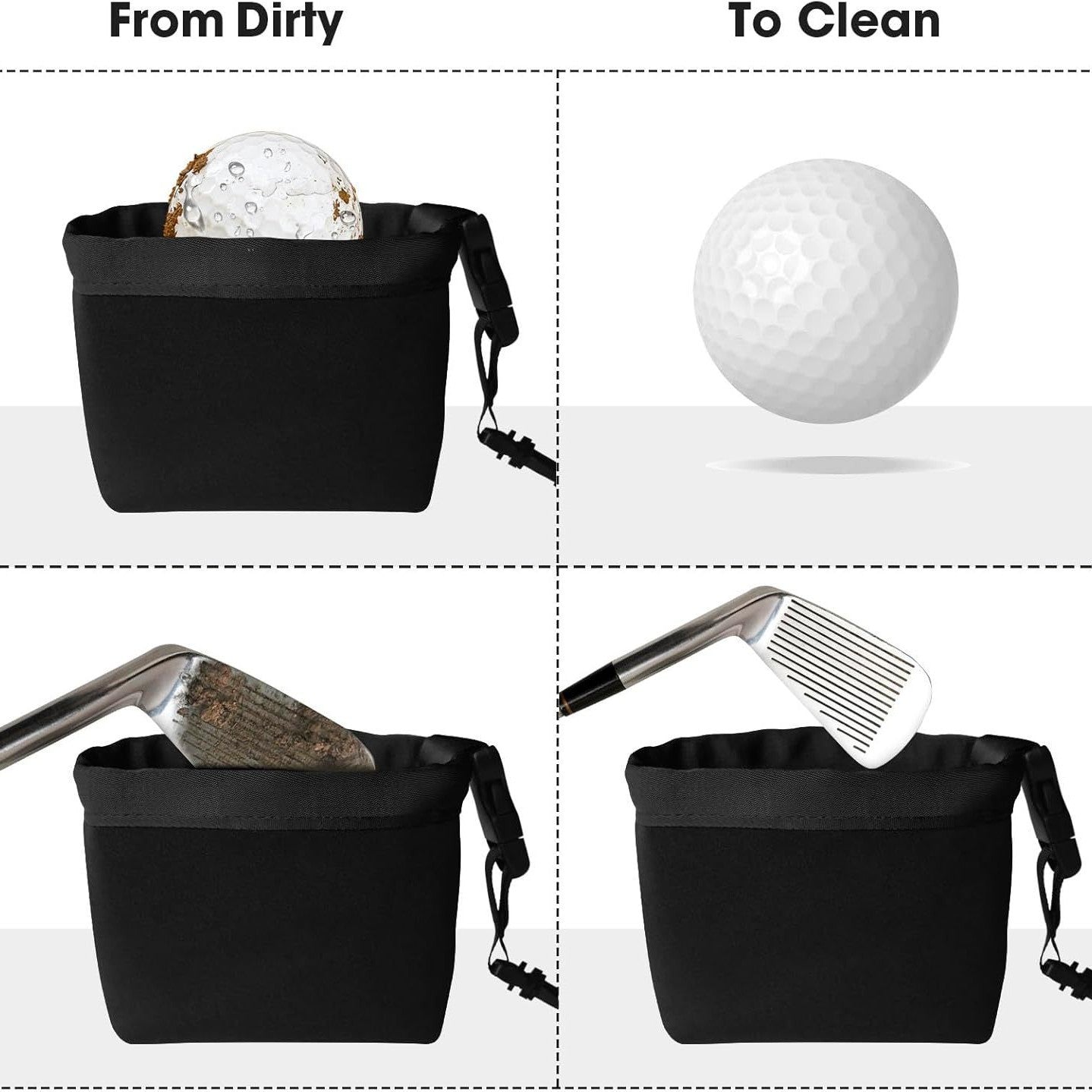 Portable Golf Ball Cleaning Bag