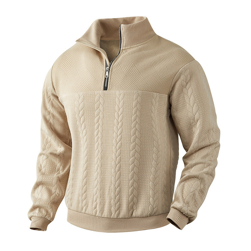 Stand-up collar zip-up hoodie