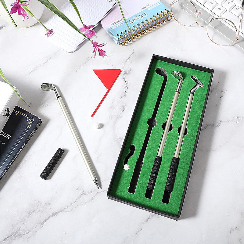 Golf Club Design Ballpoint Pen Set with Gift Box