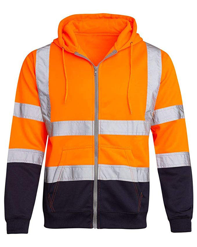 Men's Reflective Fleece Hooded Jacket
