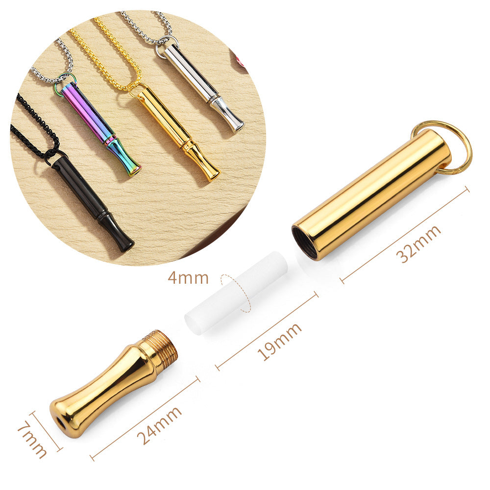 Mindfulness Breathing Whistle Pendant Necklace
