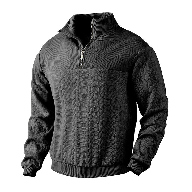 Stand-up collar zip-up hoodie