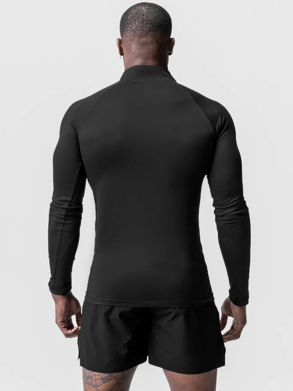 Mens Solid Color 1/4 Zip Turtleneck Sport Shirt
