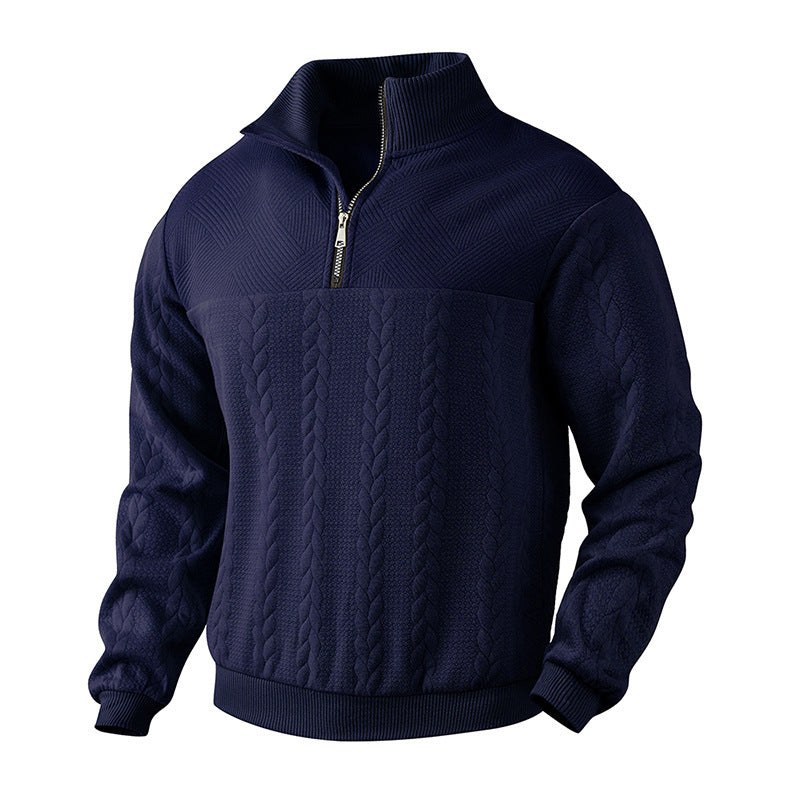 Stand-up collar zip-up hoodie