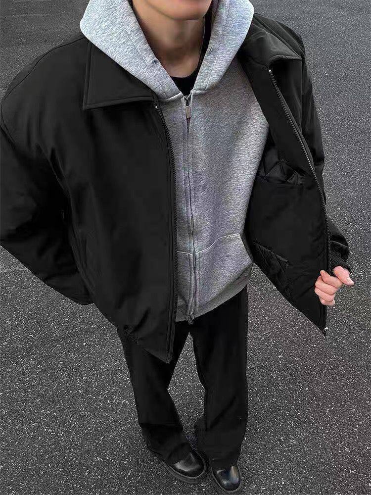 Mens Navy Blue Windproof Bomber Jacket